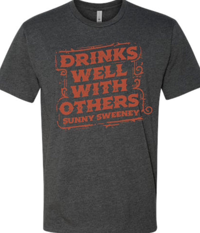 SHIRT - DRINKS WELL RED & BLACK